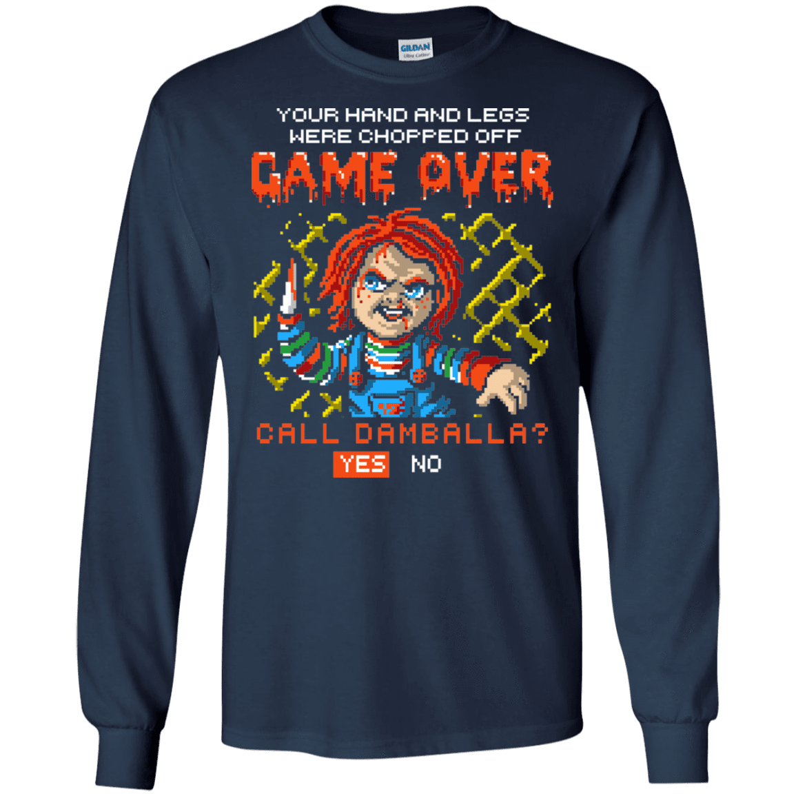 T-Shirts Navy / S Game Over Men's Long Sleeve T-Shirt