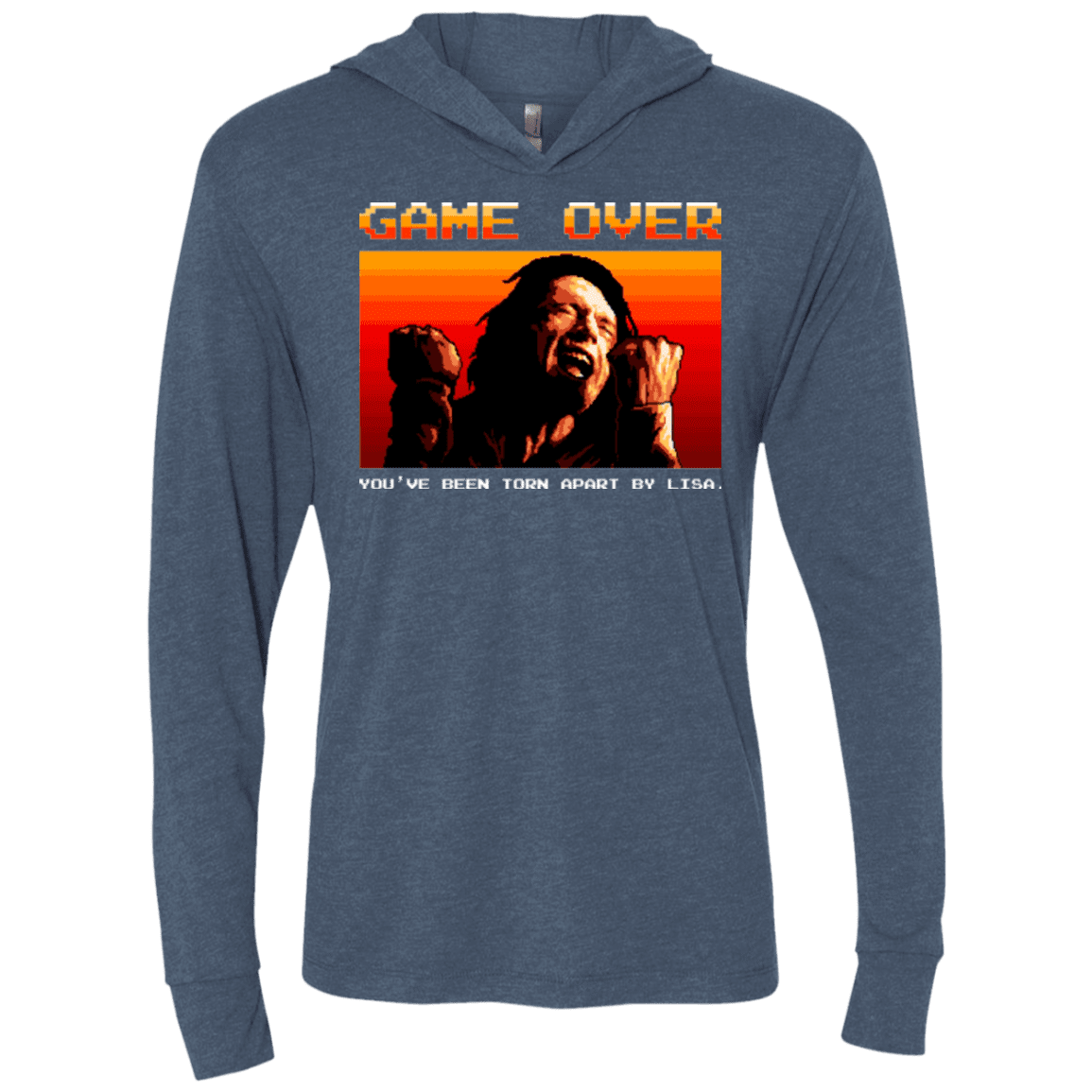 T-Shirts Indigo / X-Small Game Over Triblend Long Sleeve Hoodie Tee