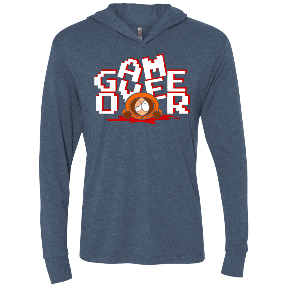 T-Shirts Indigo / X-Small Game over Triblend Long Sleeve Hoodie Tee