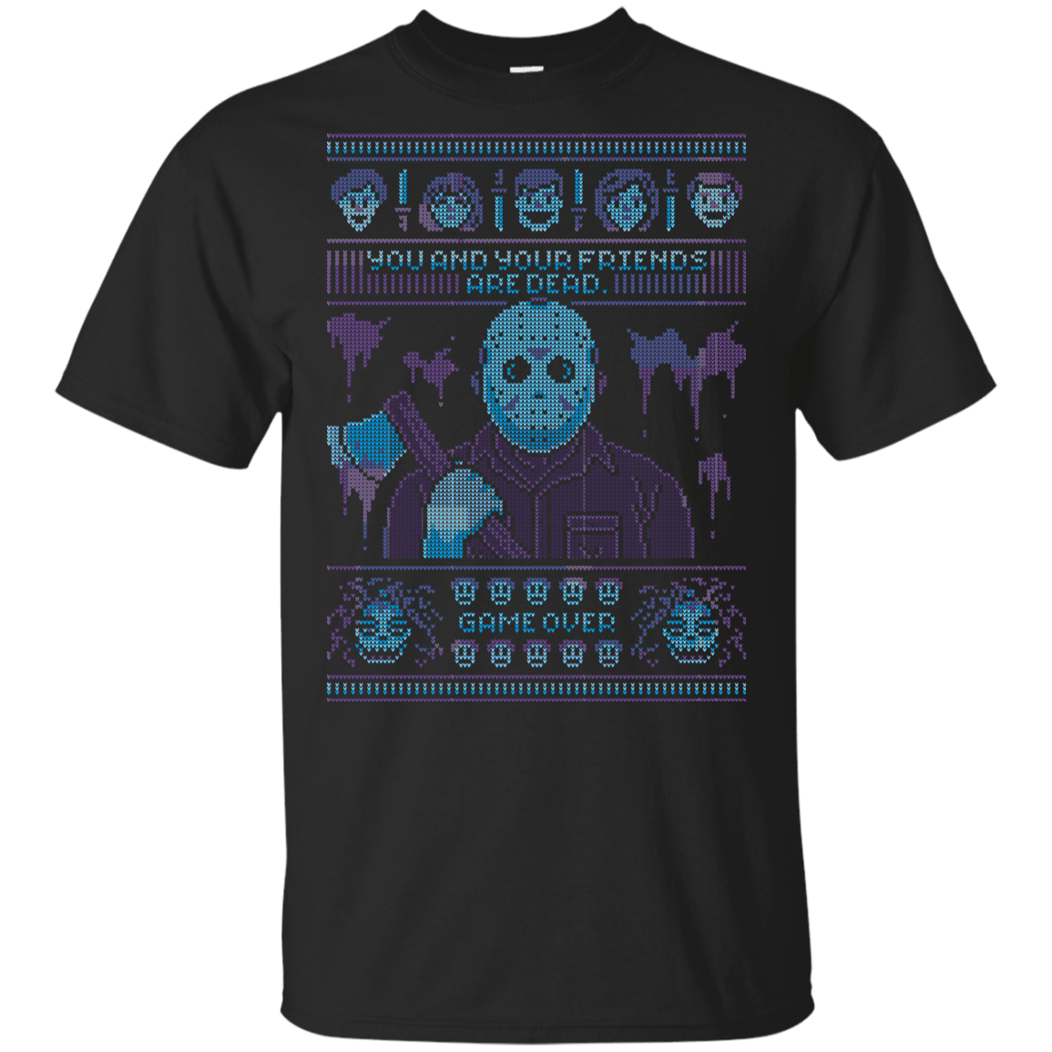 T-Shirts Black / YXS Game Over Ugly Sweater Youth T-Shirt