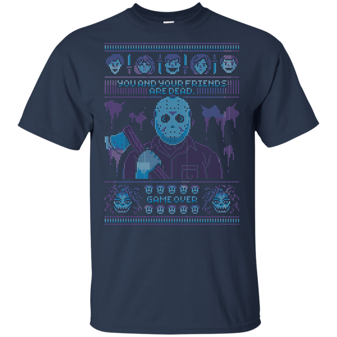 T-Shirts Navy / YXS Game Over Ugly Sweater Youth T-Shirt