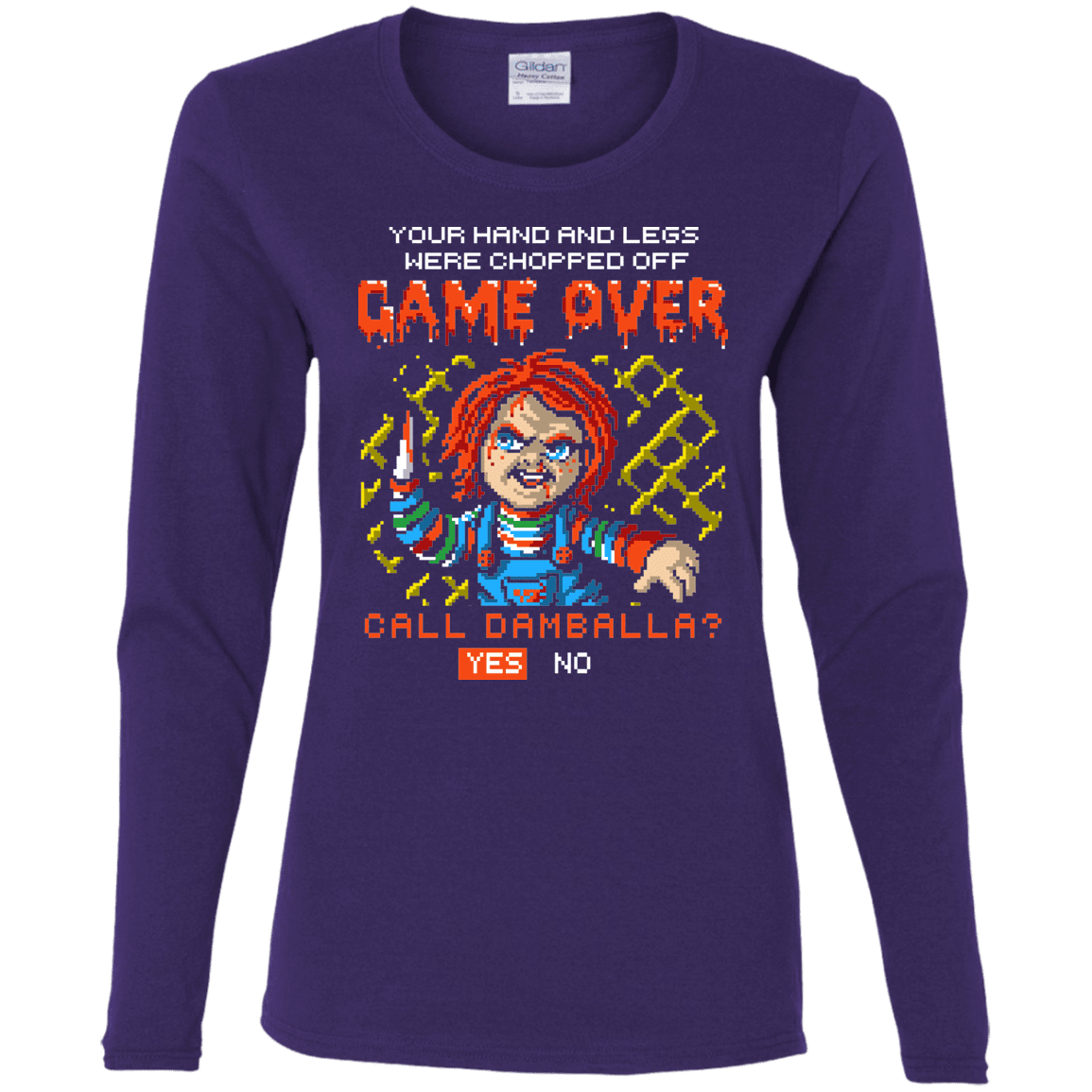 T-Shirts Purple / S Game Over Women's Long Sleeve T-Shirt