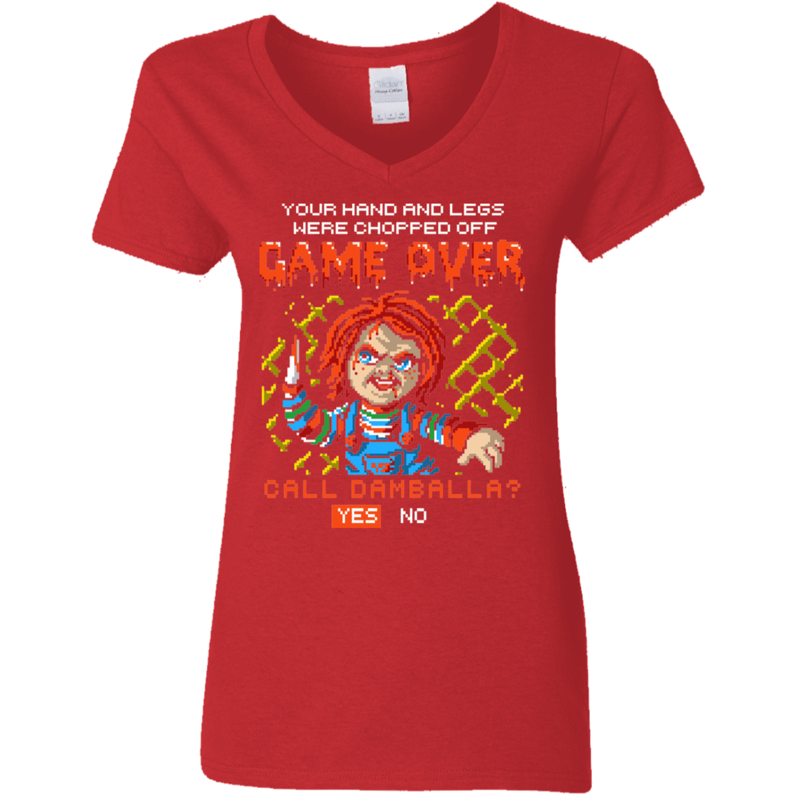 T-Shirts Red / S Game Over Women's V-Neck T-Shirt