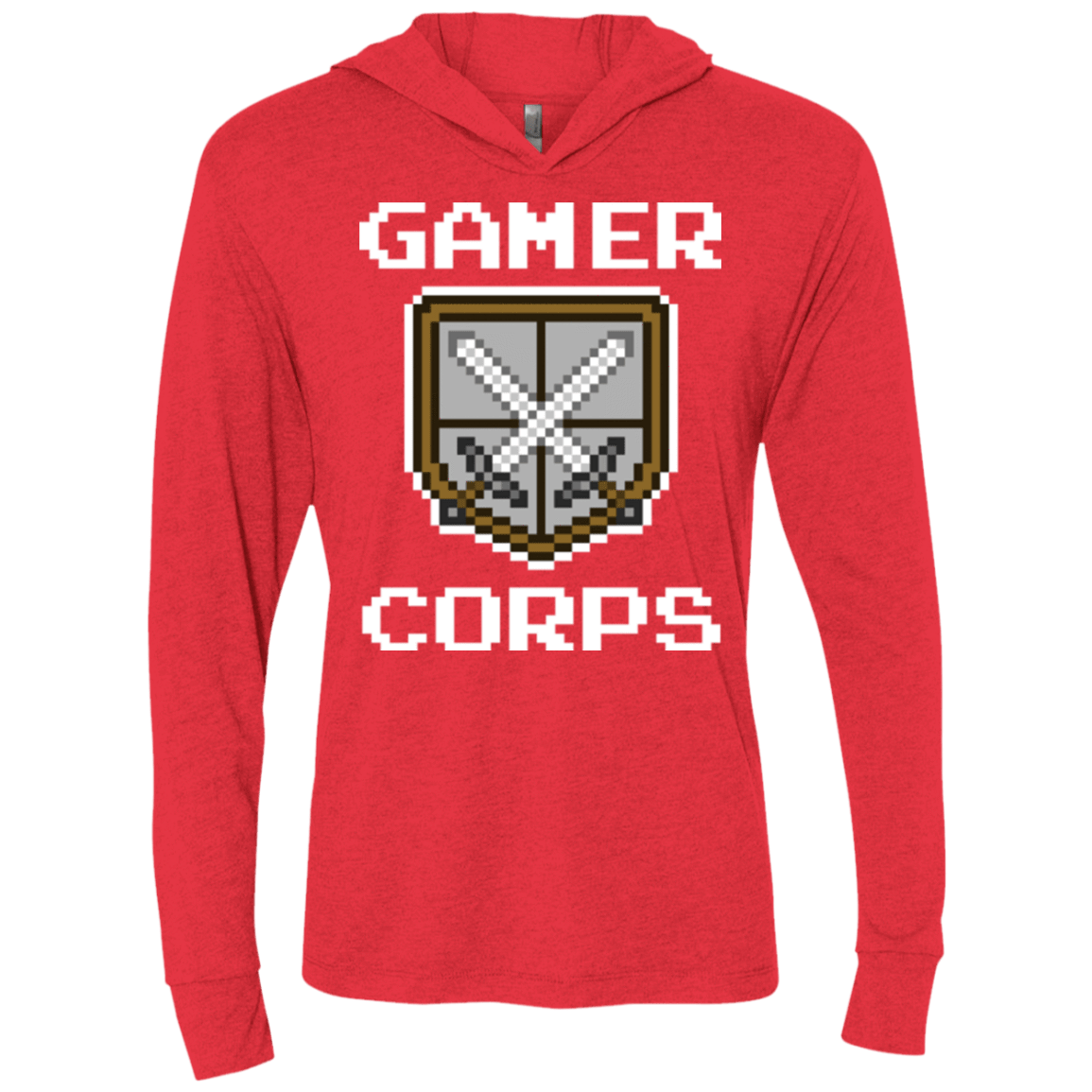 T-Shirts Vintage Red / X-Small Gamer corps Triblend Long Sleeve Hoodie Tee