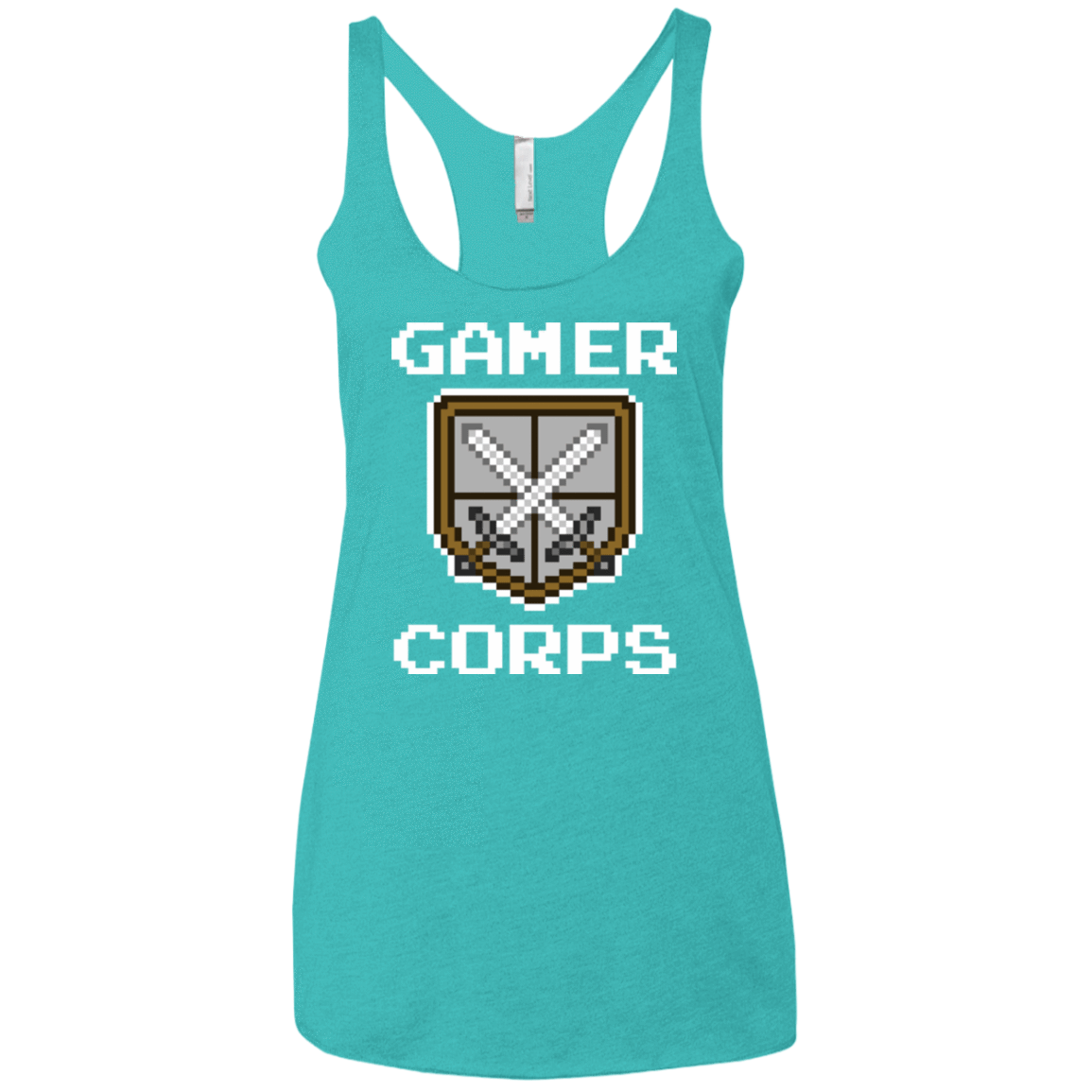 T-Shirts Tahiti Blue / X-Small Gamer corps Women's Triblend Racerback Tank