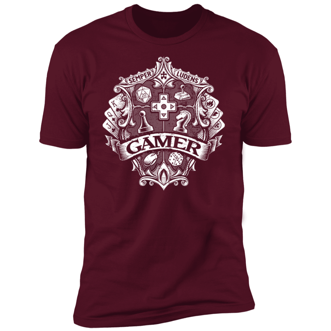 T-Shirts Maroon / S Gamer Crest Men's Premium T-Shirt