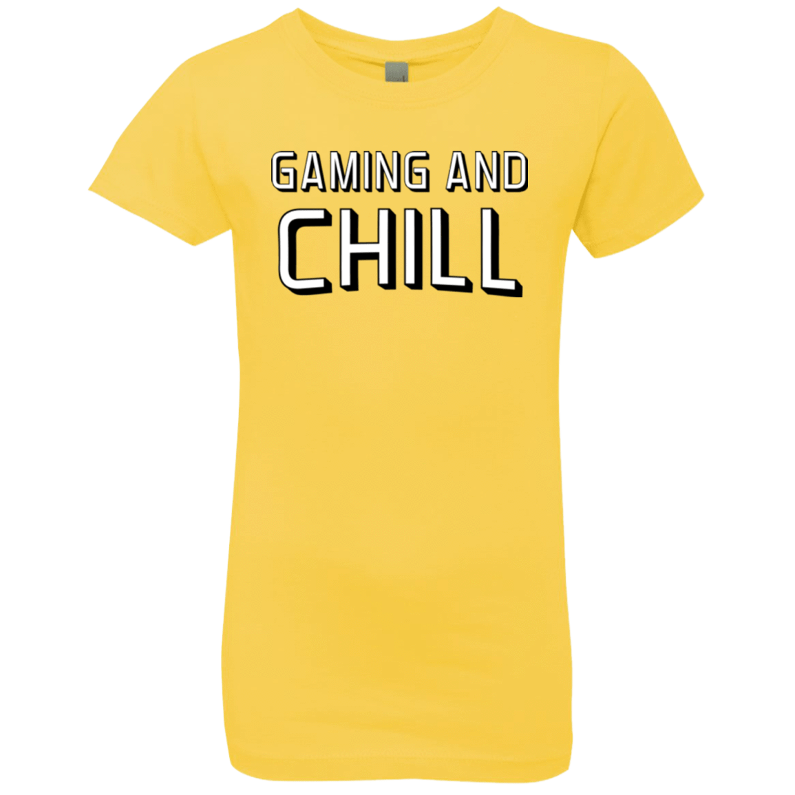 T-Shirts Vibrant Yellow / YXS Gaming and Chill Girls Premium T-Shirt