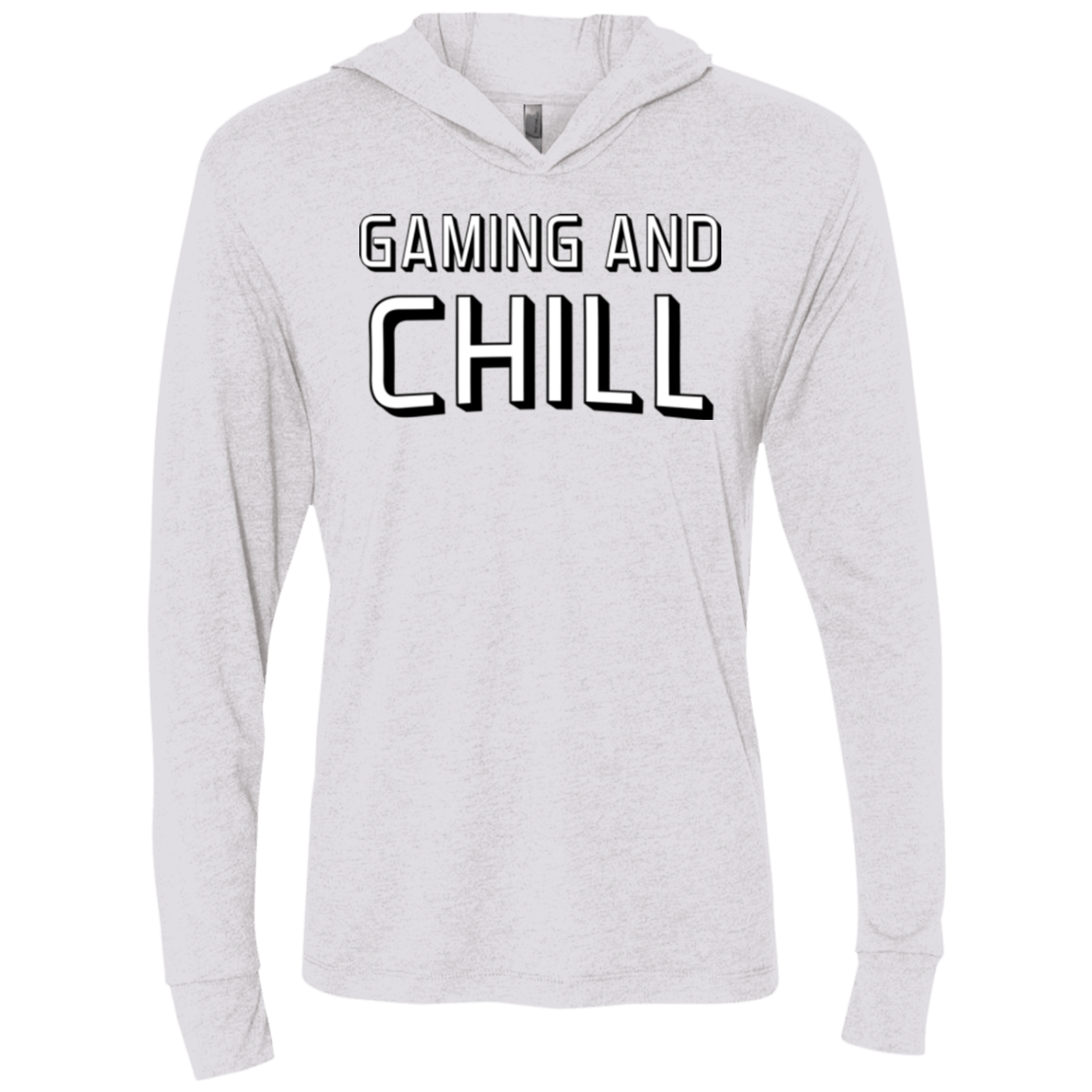 T-Shirts Heather White / X-Small Gaming and Chill Triblend Long Sleeve Hoodie Tee