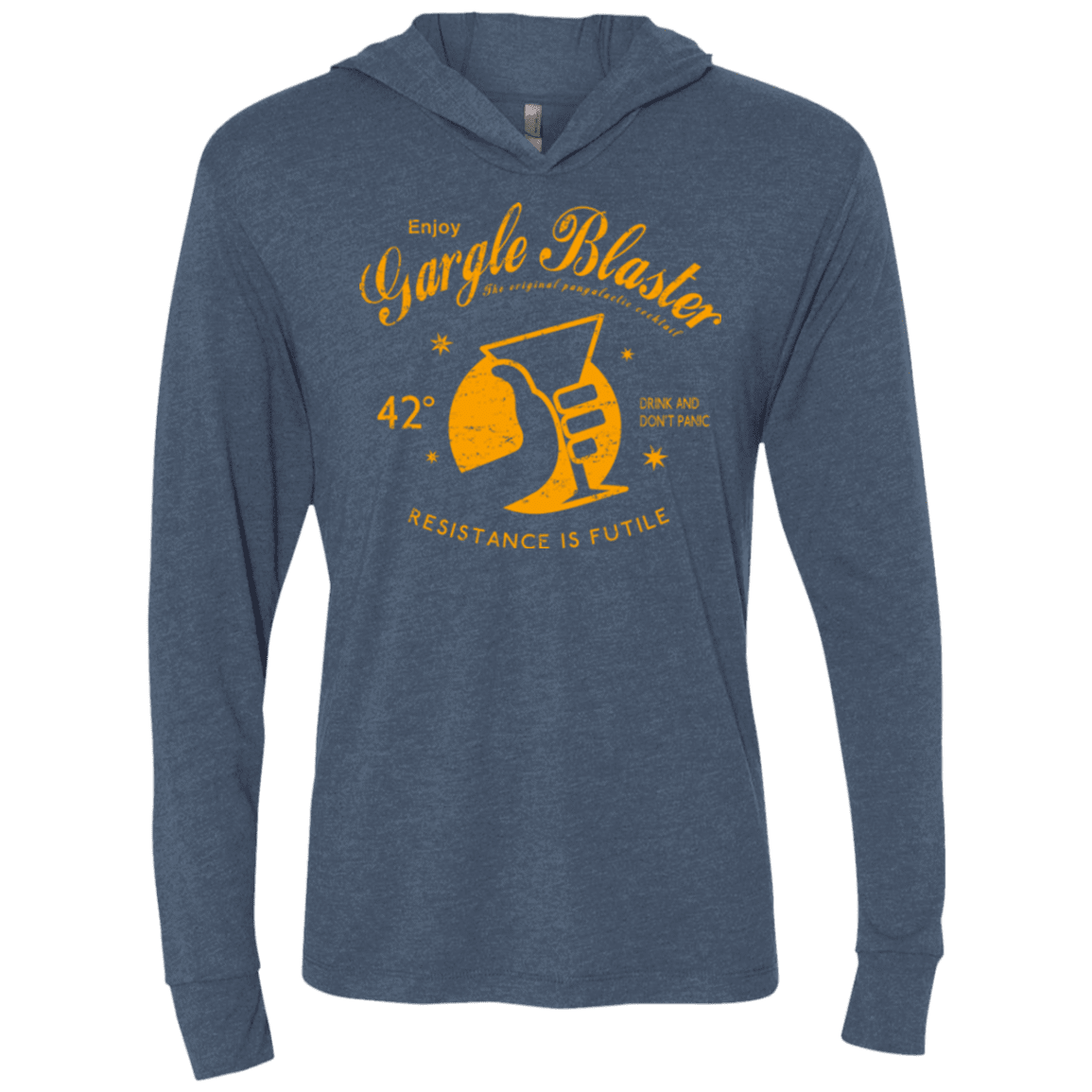 T-Shirts Indigo / X-Small Gargle blaster Triblend Long Sleeve Hoodie Tee