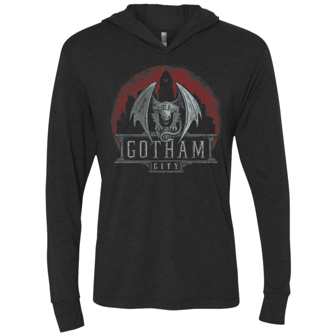 T-Shirts Vintage Black / X-Small Gargoyle of Gotham Triblend Long Sleeve Hoodie Tee