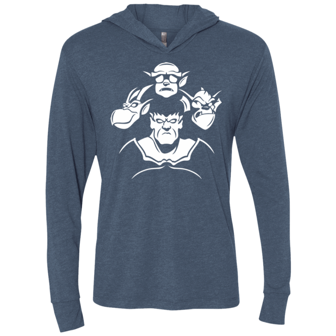 T-Shirts Indigo / X-Small Gargoyle Rhapsody Triblend Long Sleeve Hoodie Tee