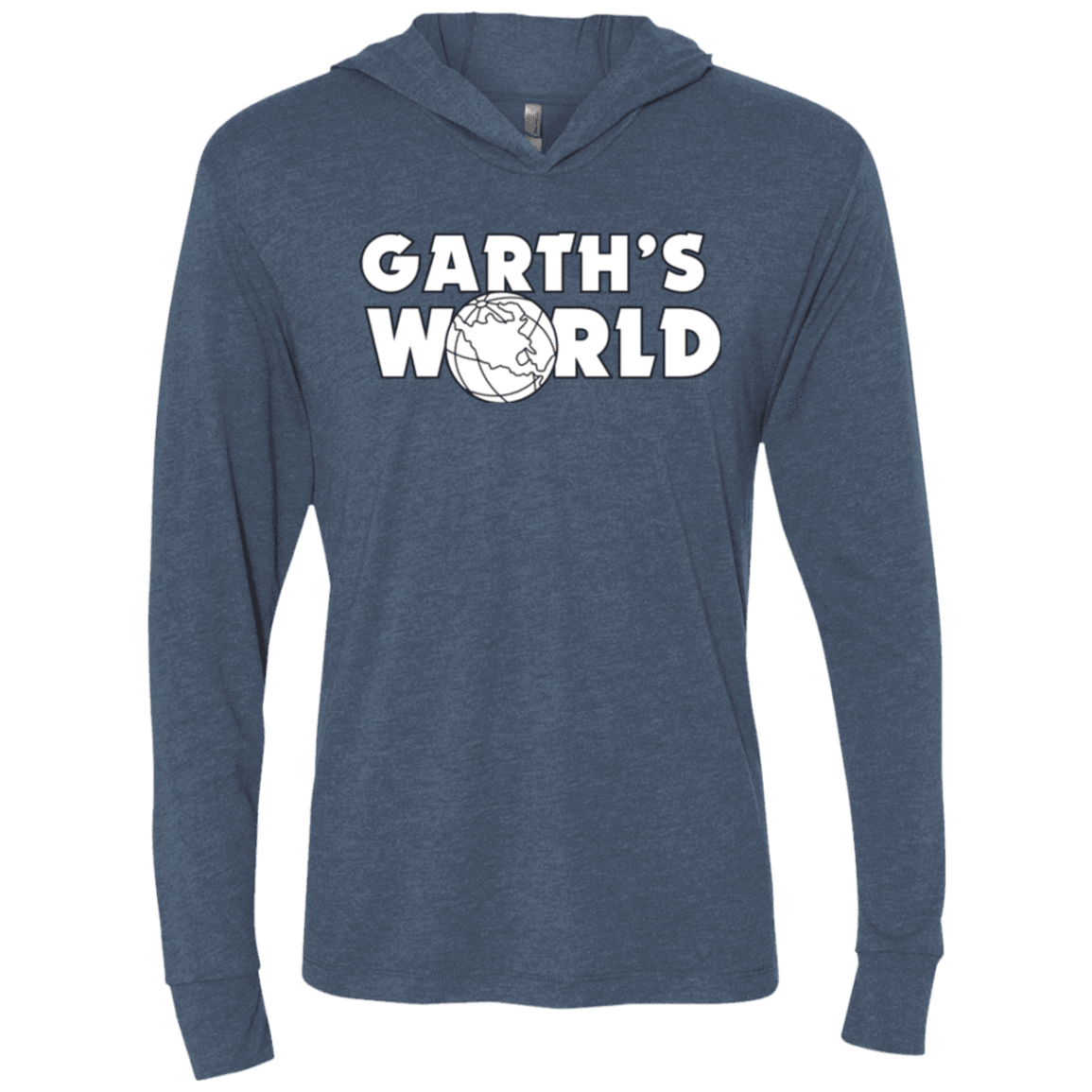 T-Shirts Indigo / X-Small Garth's World Triblend Long Sleeve Hoodie Tee