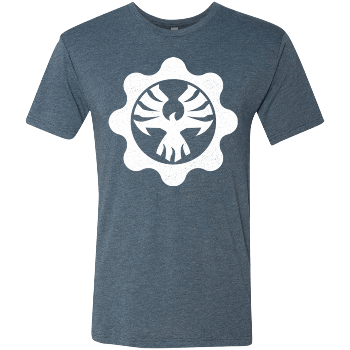 T-Shirts Indigo / Small Gears of War 4 Cog Emblem Men's Triblend T-Shirt