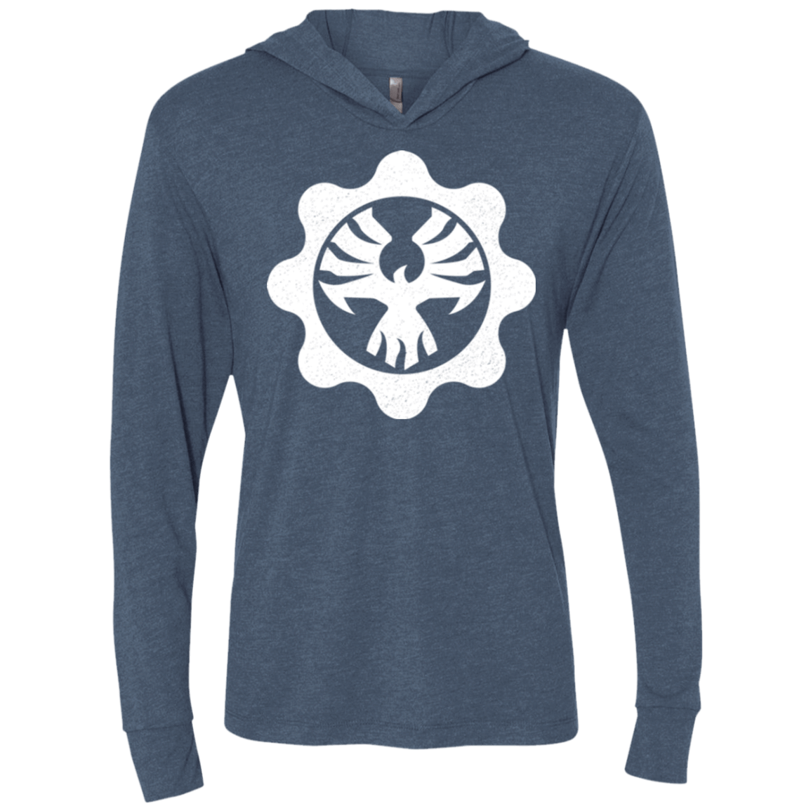 T-Shirts Indigo / X-Small Gears of War 4 Cog Emblem Triblend Long Sleeve Hoodie Tee