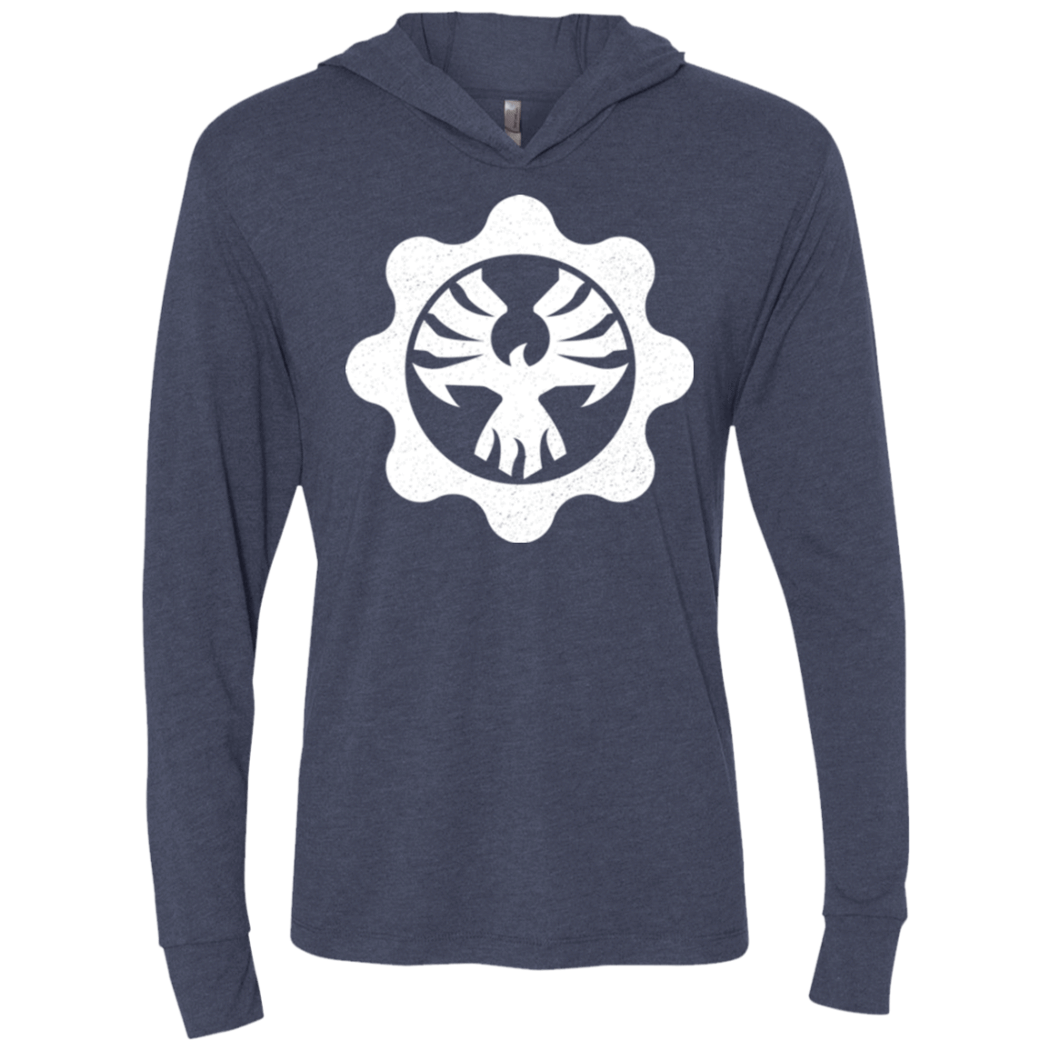 T-Shirts Vintage Navy / X-Small Gears of War 4 Cog Emblem Triblend Long Sleeve Hoodie Tee