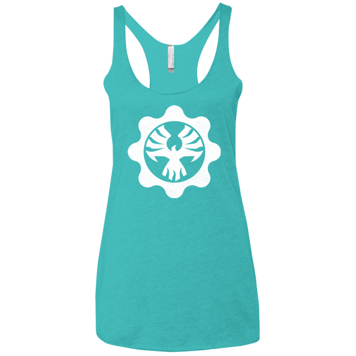 T-Shirts Tahiti Blue / X-Small Gears of War 4 Cog Emblem Women's Triblend Racerback Tank