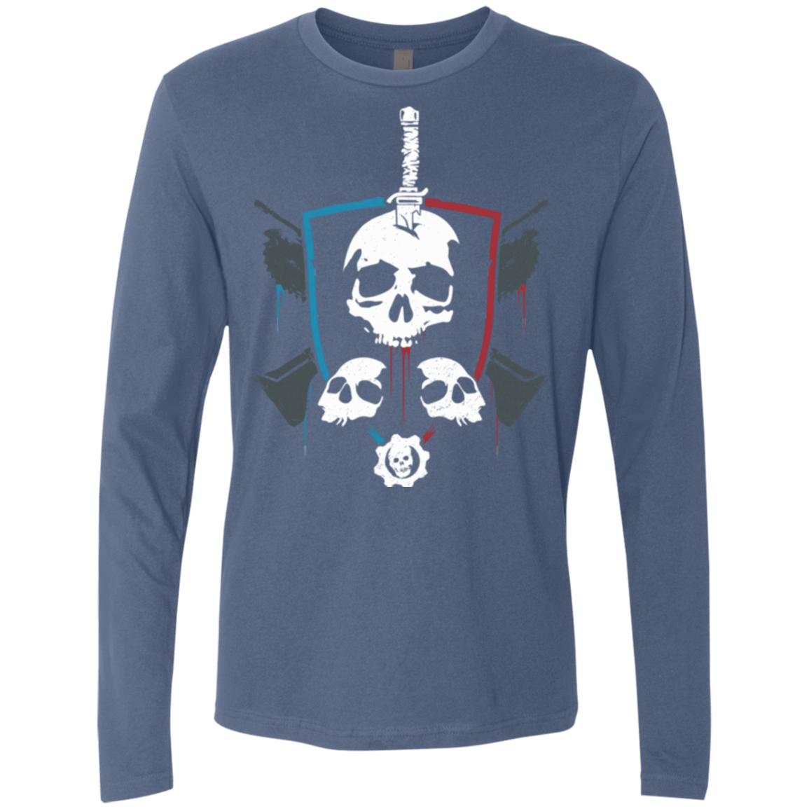 T-Shirts Indigo / Small Gears of War 4 Crest Men's Premium Long Sleeve