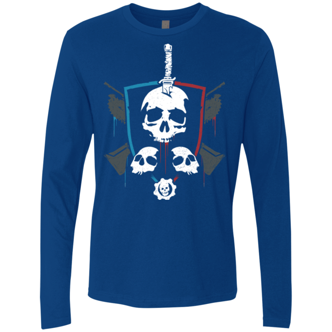 T-Shirts Royal / Small Gears of War 4 Crest Men's Premium Long Sleeve