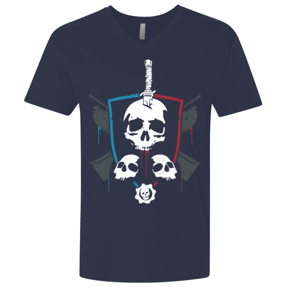 T-Shirts Midnight Navy / X-Small Gears of War 4 Crest Men's Premium V-Neck