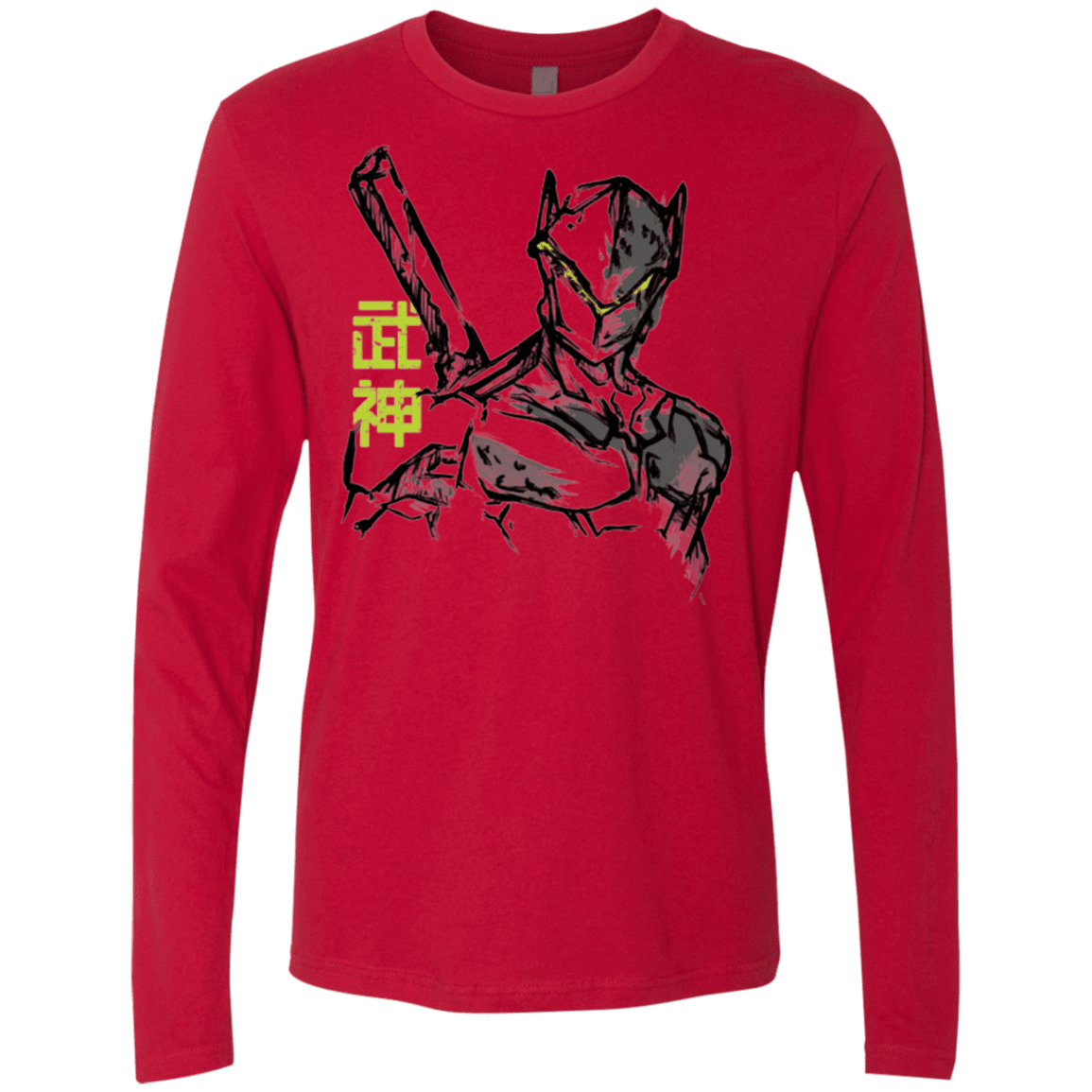 T-Shirts Red / Small Genji Men's Premium Long Sleeve