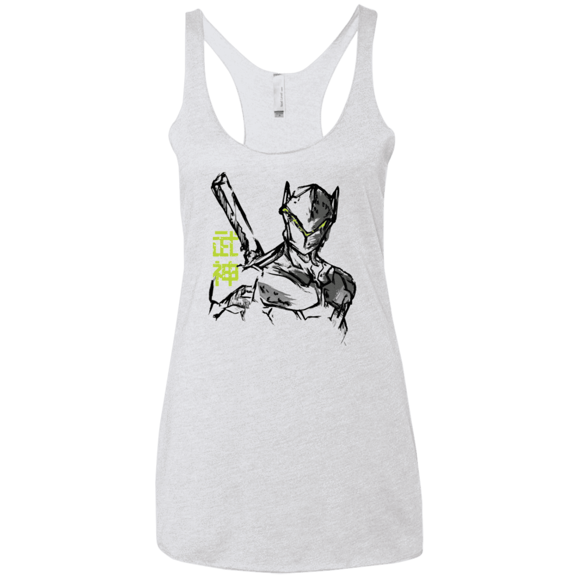 T-Shirts Heather White / X-Small Genji Women's Triblend Racerback Tank