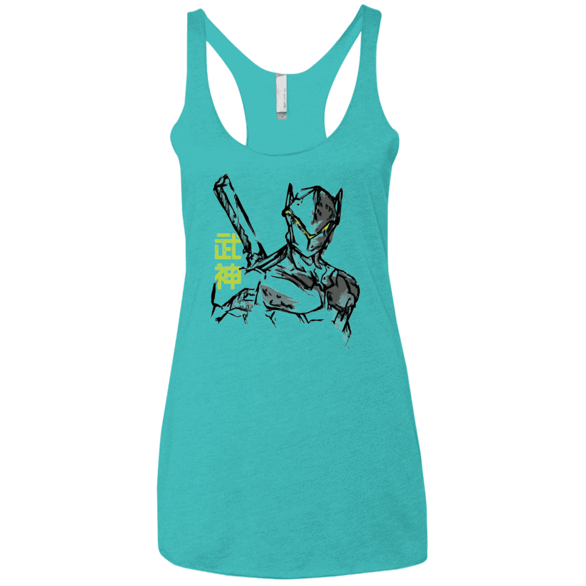 T-Shirts Tahiti Blue / X-Small Genji Women's Triblend Racerback Tank