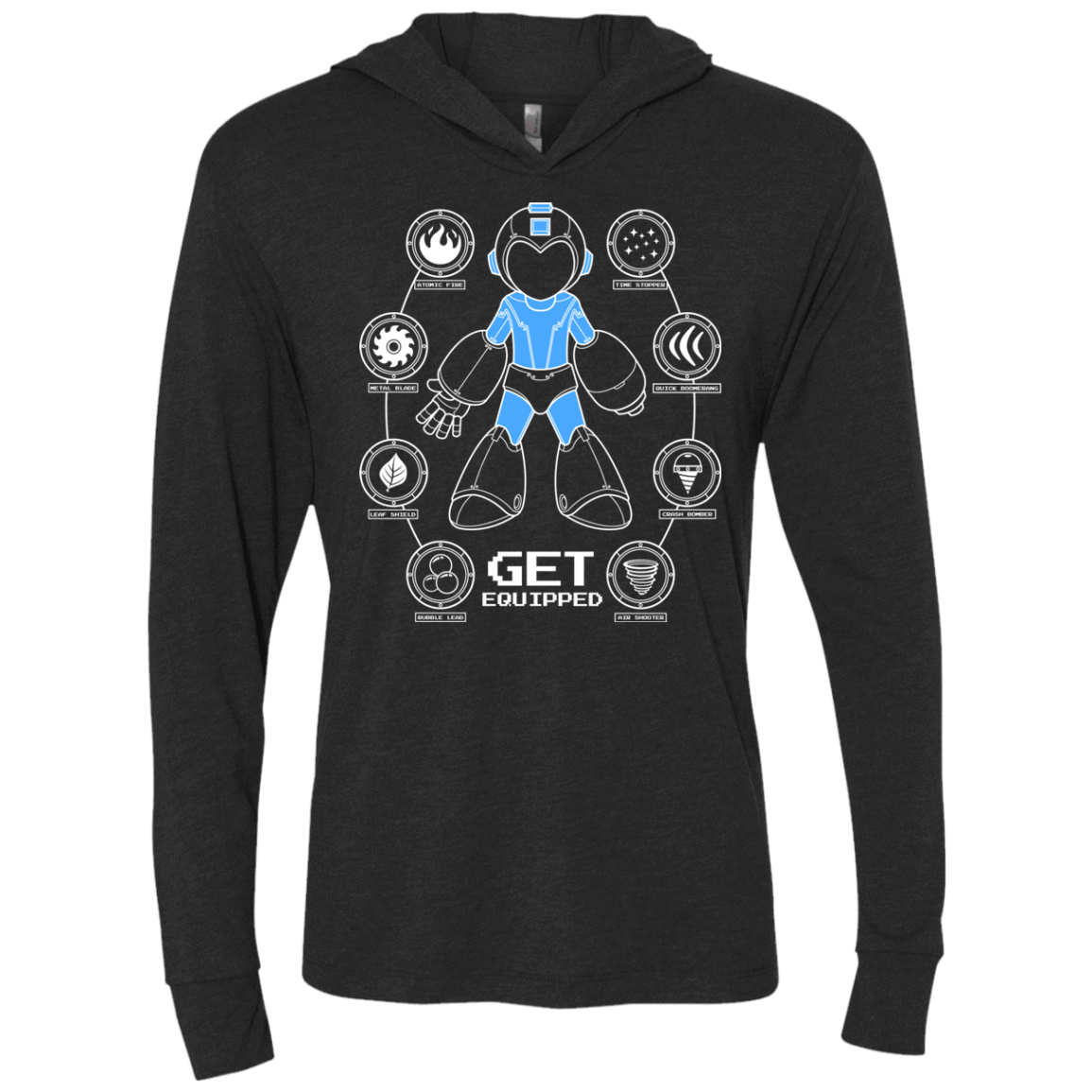 T-Shirts Vintage Black / X-Small Get Equipped Triblend Long Sleeve Hoodie Tee