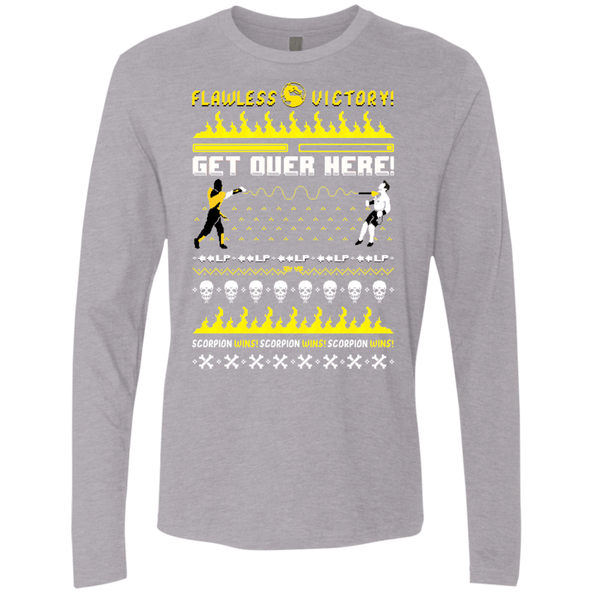 T-Shirts Heather Grey / Small Get Over Here Ugly Sweater Men's Premium Long Sleeve