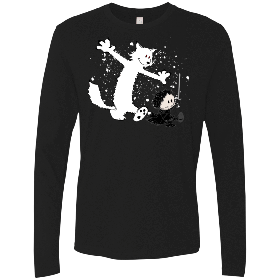 T-Shirts Black / Small Ghost And Snow Men's Premium Long Sleeve