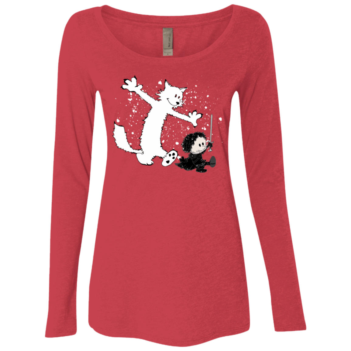 T-Shirts Vintage Red / Small Ghost And Snow Women's Triblend Long Sleeve Shirt