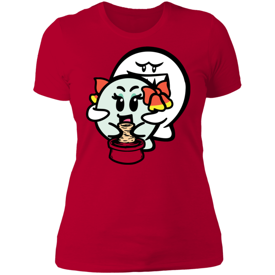 T-Shirts Red / S Ghost Boo Women's Premium T-Shirt