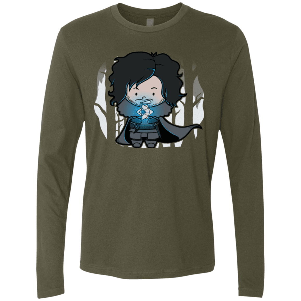 T-Shirts Military Green / Small Ghost Men's Premium Long Sleeve