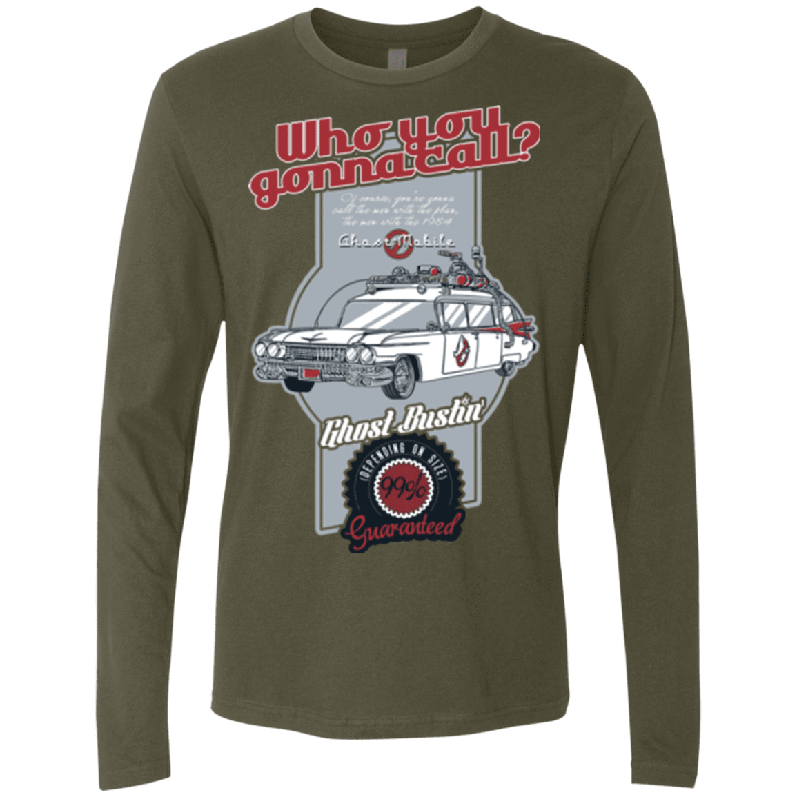 T-Shirts Military Green / Small Ghost Mobile Men's Premium Long Sleeve