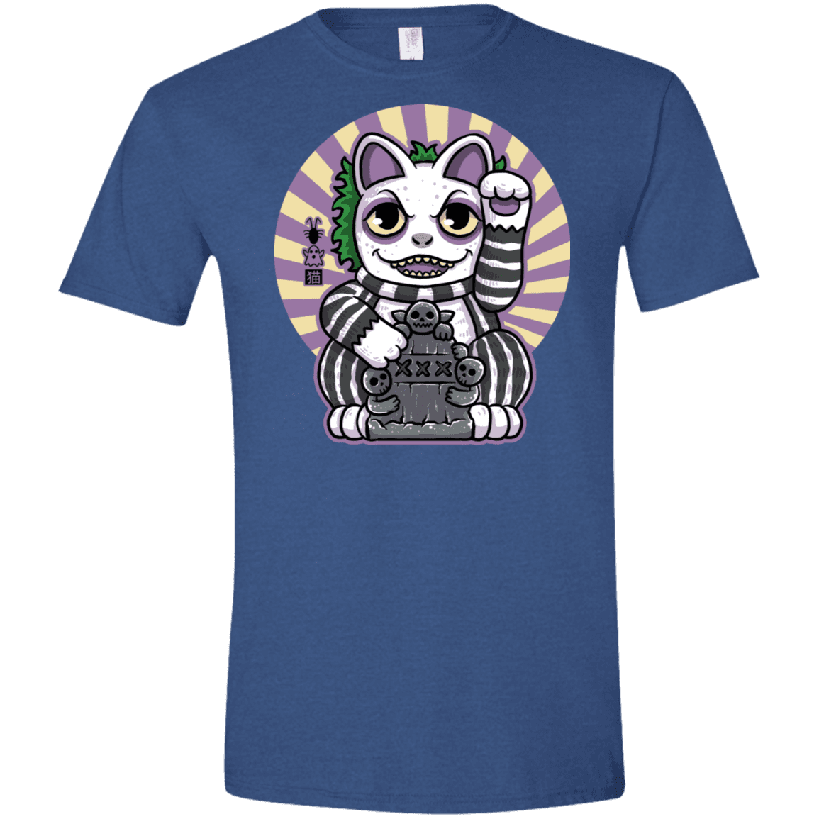 T-Shirts Heather Royal / X-Small Ghost Neko Men's Semi-Fitted Softstyle