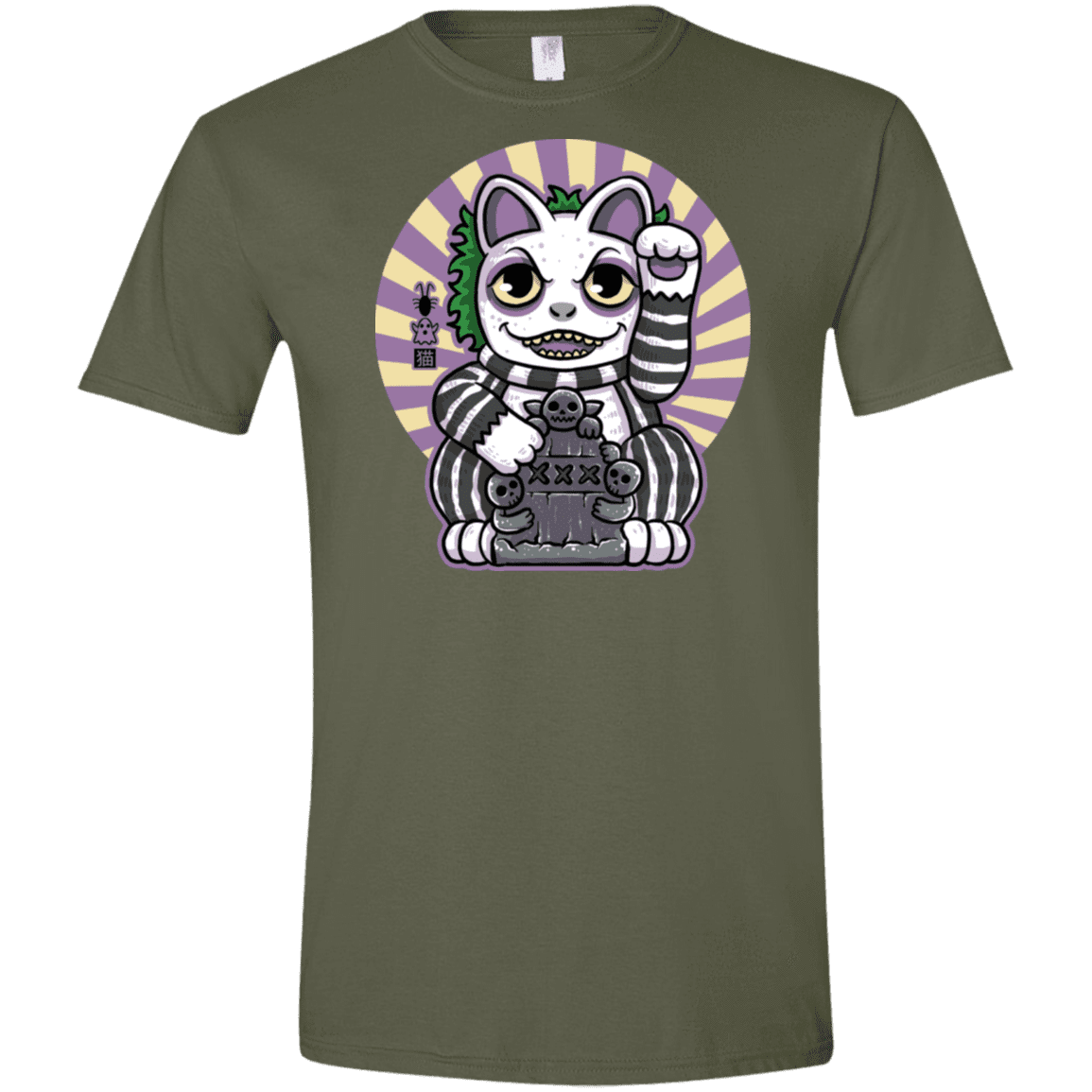 T-Shirts Military Green / S Ghost Neko Men's Semi-Fitted Softstyle