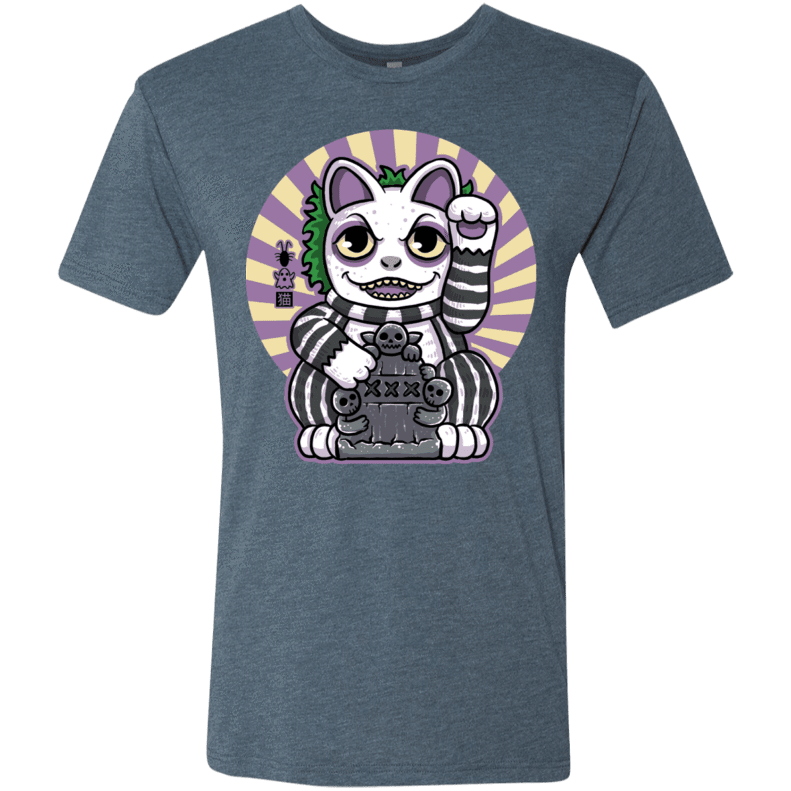 T-Shirts Indigo / S Ghost Neko Men's Triblend T-Shirt