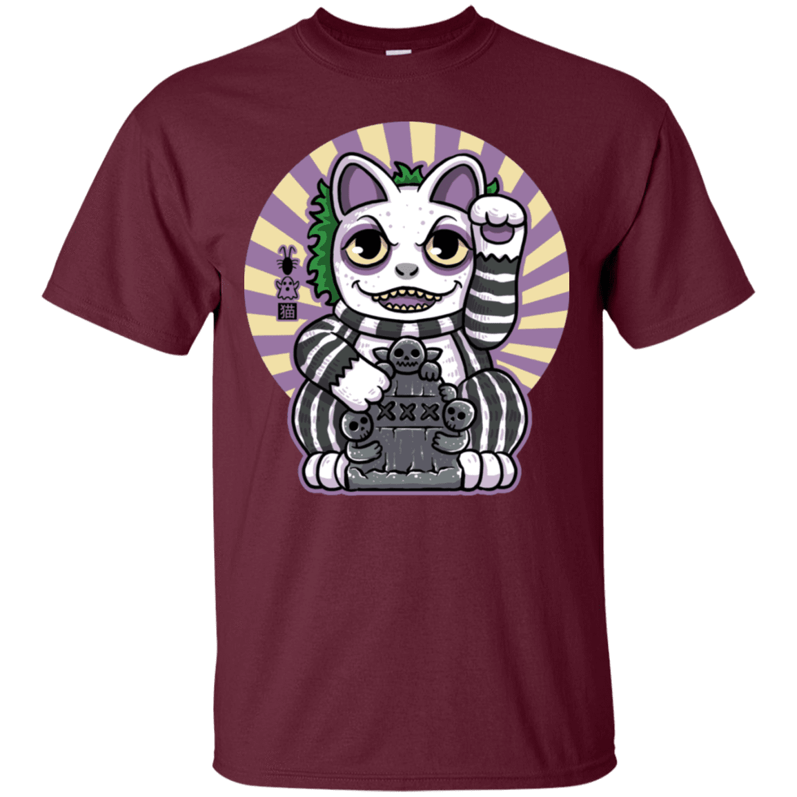 T-Shirts Maroon / S Ghost Neko T-Shirt
