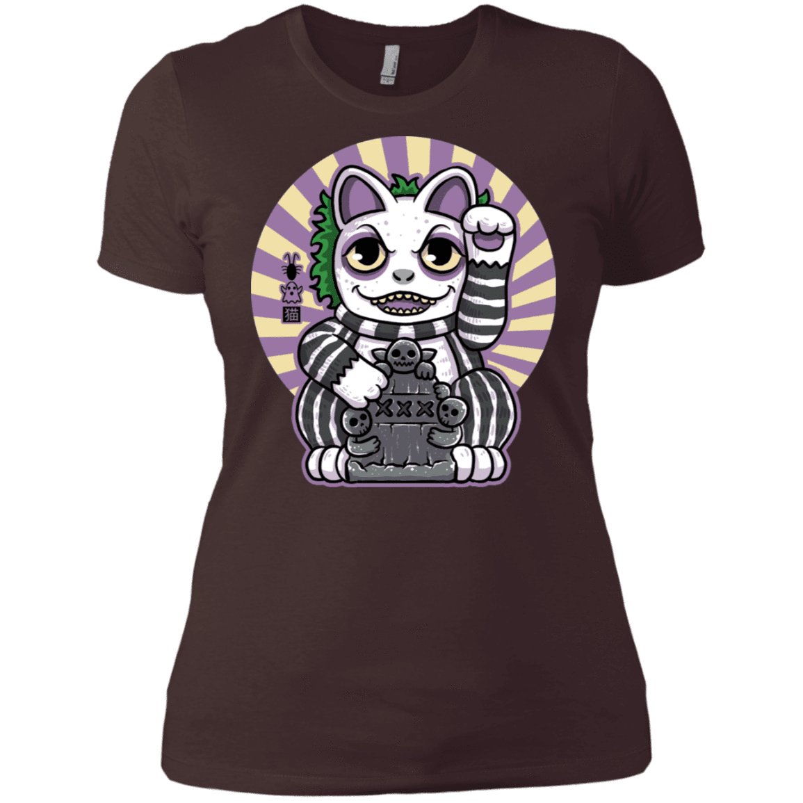 T-Shirts Dark Chocolate / X-Small Ghost Neko Women's Premium T-Shirt