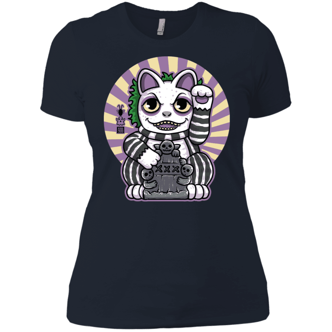 T-Shirts Midnight Navy / X-Small Ghost Neko Women's Premium T-Shirt