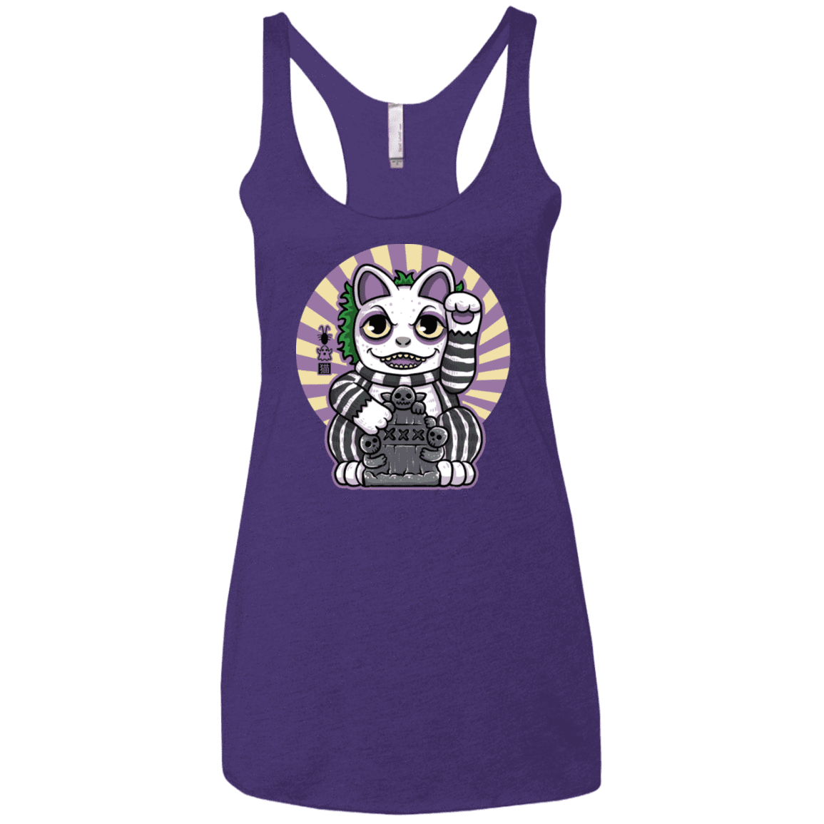 T-Shirts Purple Rush / X-Small Ghost Neko Women's Triblend Racerback Tank
