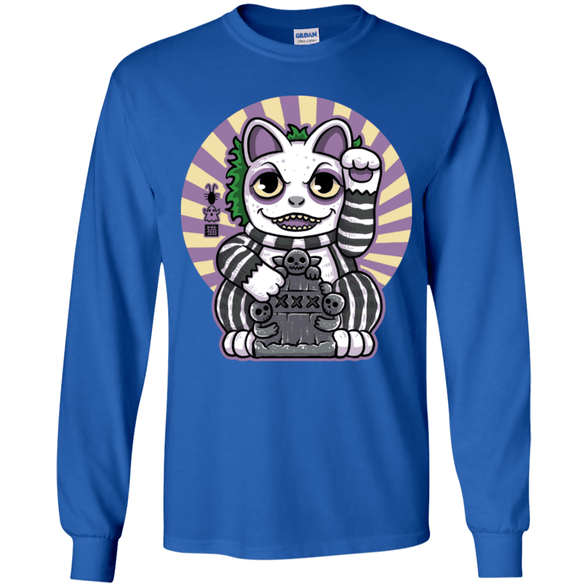 T-Shirts Royal / YS Ghost Neko Youth Long Sleeve T-Shirt