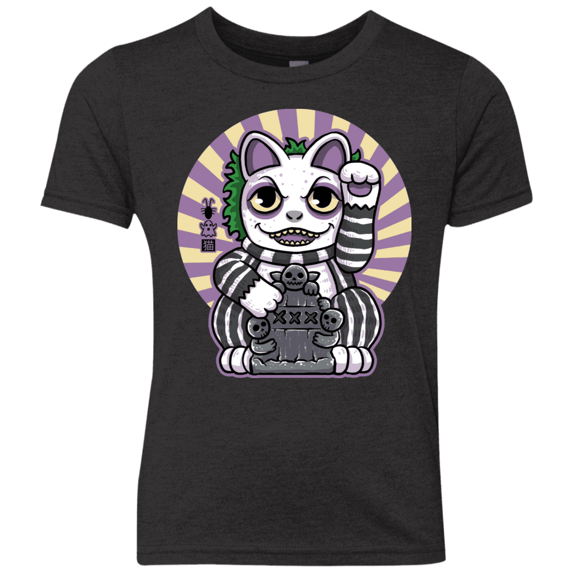 T-Shirts Vintage Black / YXS Ghost Neko Youth Triblend T-Shirt