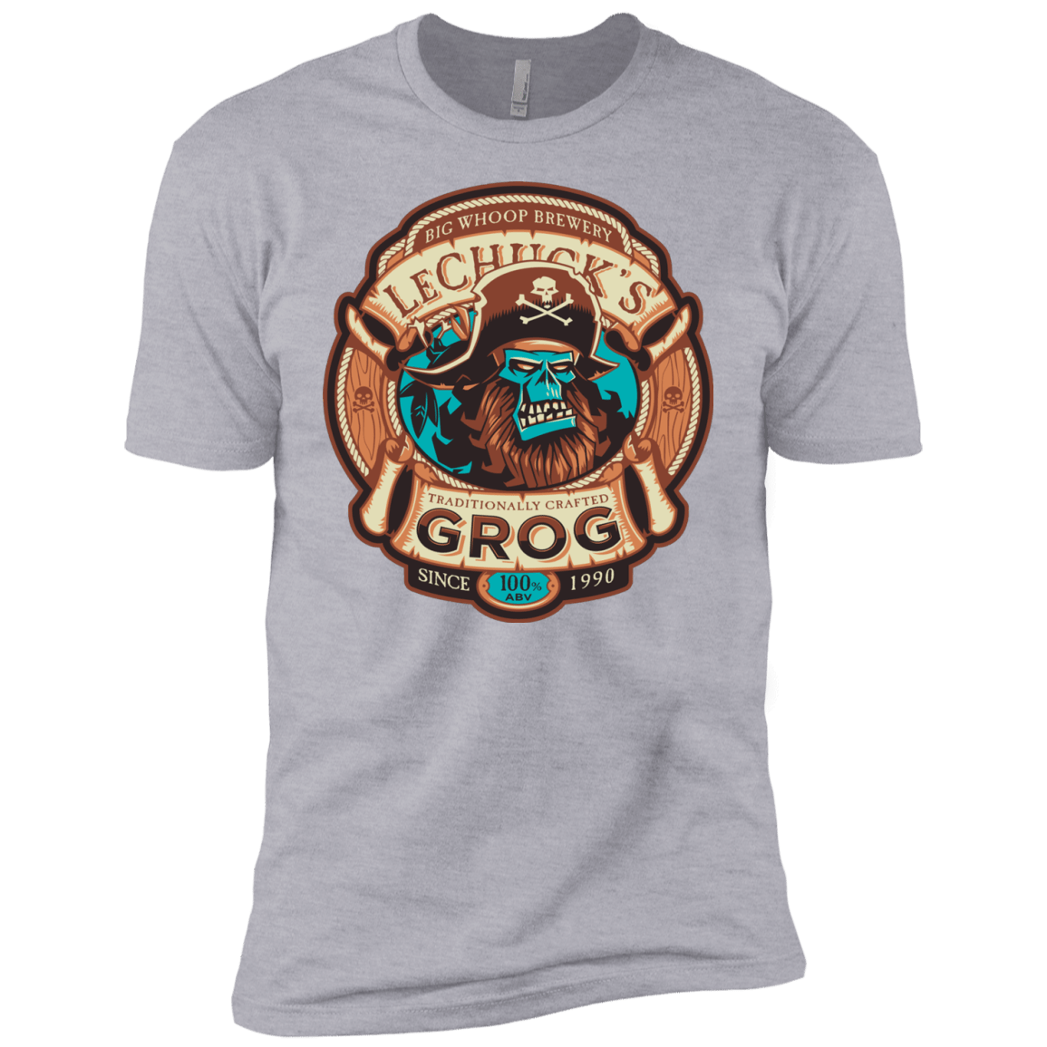 T-Shirts Heather Grey / YXS Ghost Pirate Grog Nmns Boys Premium T-Shirt