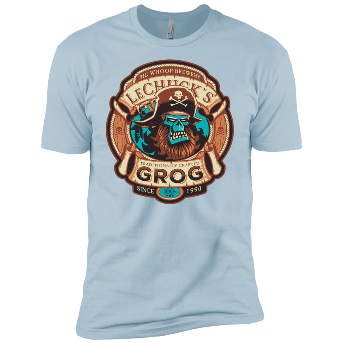 T-Shirts Light Blue / YXS Ghost Pirate Grog Nmns Boys Premium T-Shirt