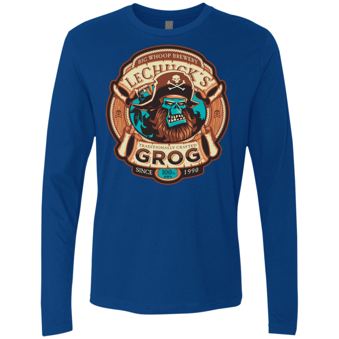 T-Shirts Royal / Small Ghost Pirate Grog Nmns Men's Premium Long Sleeve