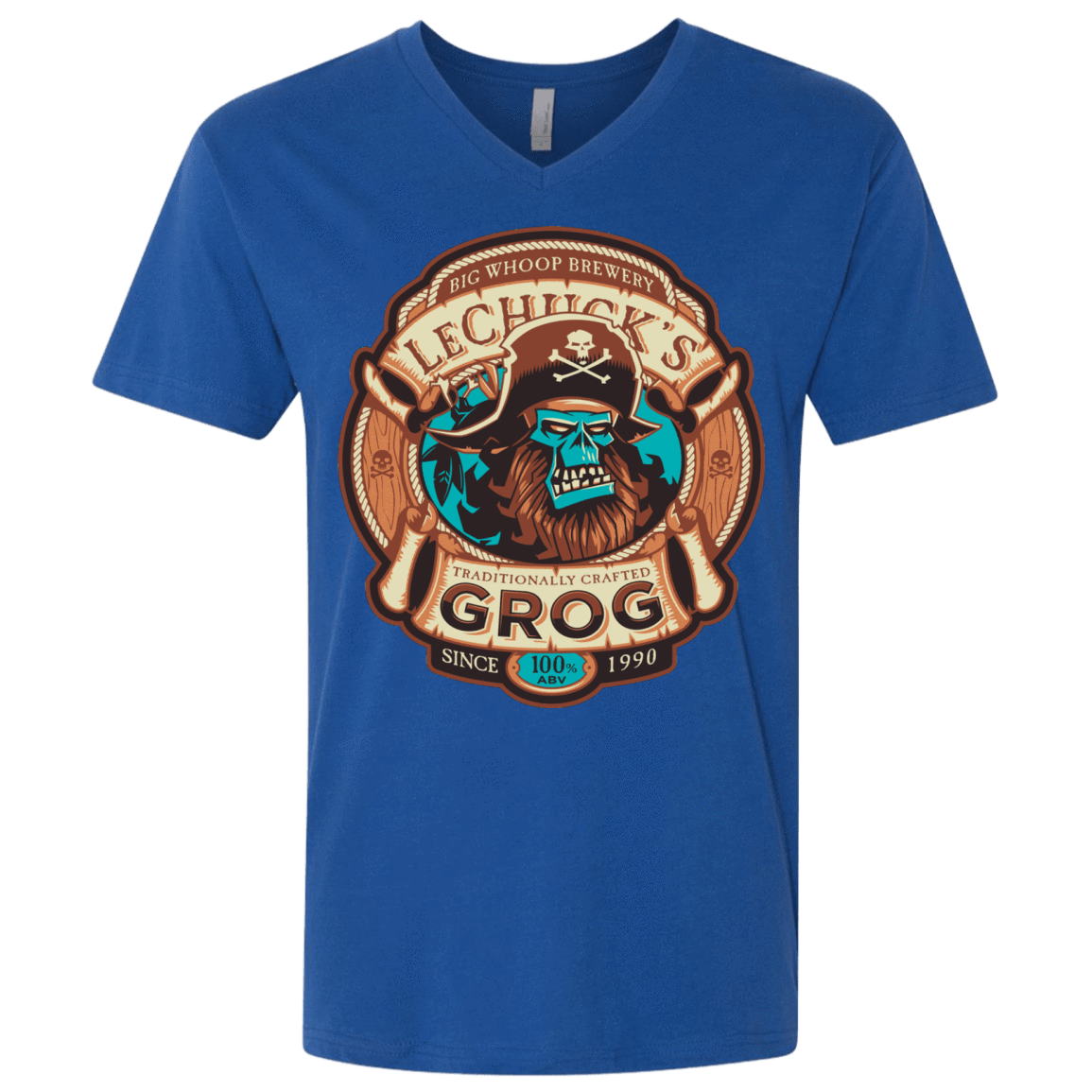 T-Shirts Royal / X-Small Ghost Pirate Grog Nmns Men's Premium V-Neck
