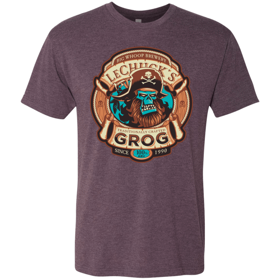 T-Shirts Vintage Purple / Small Ghost Pirate Grog Nmns Men's Triblend T-Shirt
