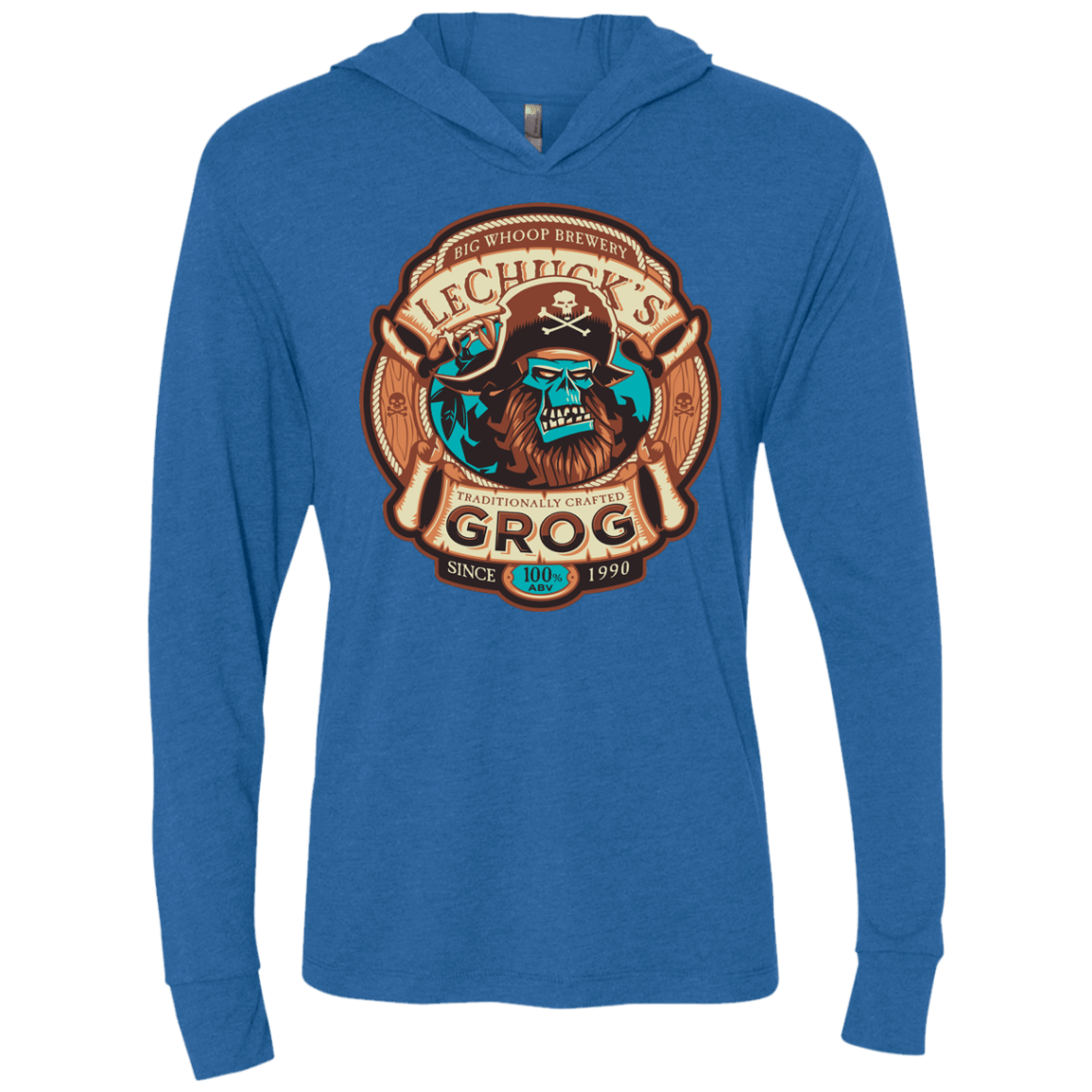 T-Shirts Vintage Royal / X-Small Ghost Pirate Grog Nmns Triblend Long Sleeve Hoodie Tee