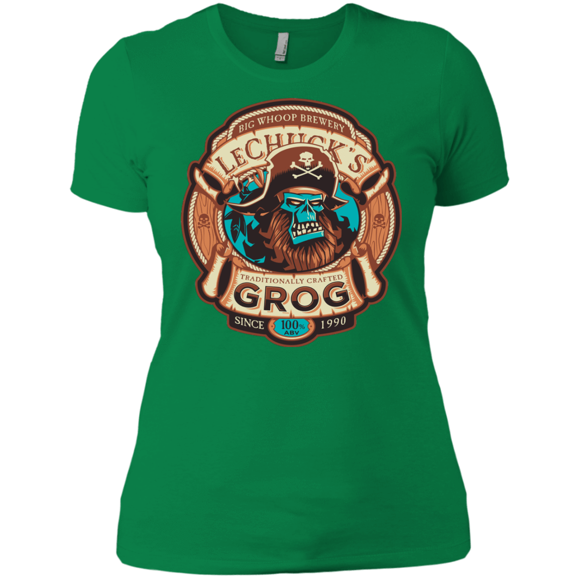 T-Shirts Kelly Green / X-Small Ghost Pirate Grog Nmns Women's Premium T-Shirt