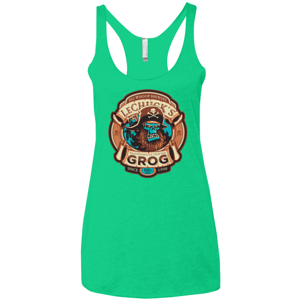 T-Shirts Envy / X-Small Ghost Pirate Grog Nmns Women's Triblend Racerback Tank
